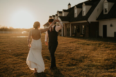 Kansas Golden hour, Midwest Wedding Photographer.  Mildale Farm Wedding and Event Venue