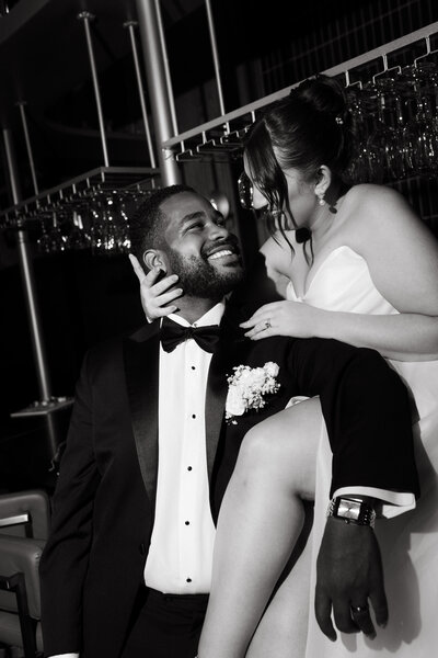An engagement session at the Notary hotel bar in Philadelphia. An editorial style with flash and classy attire.