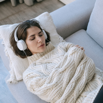 Woman relaxed, listening to hypnotherapy recording. Ashley Hutt Certified Hypnotherapist, hypnotherapy, hypnosis, hypnotist, rapid transformational therapy, RTT, RTT therapist, rapid transformational therapist, fertility, infertility, hypnobirthing, moms, motherhood, emotional maturity, Louisville Kentucky, louisville, kentucky, southern indiana, kentuckiana, jeffersonville indiana, new albany indiana, clarksville indiana, madison indiana.