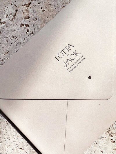 Luxury minimal letterpress wedding envelope - Lotta
