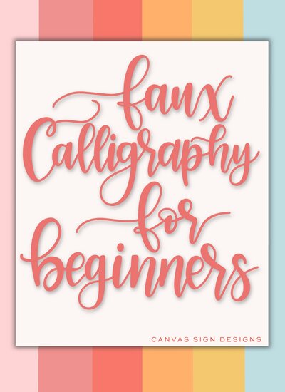 red hand lettering on pink background
