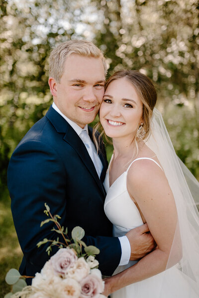 Couple's first kiss at wedding ceremony