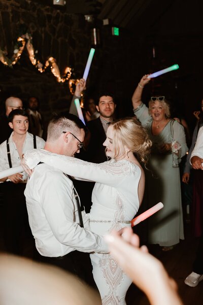 Bride Groom Dancing Wedding Party