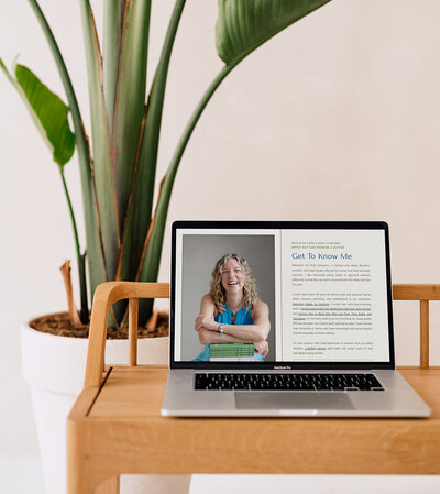 Grounding website design for a nutritionist and author by Unica Formo, showcasing her About page