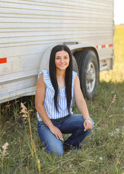 Senior Photos with Stock Trailer