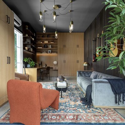 A stylish and modern garage den
