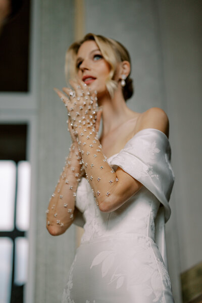 Bridal photos taken in Lake Como at Villa Balbiano, Italy.