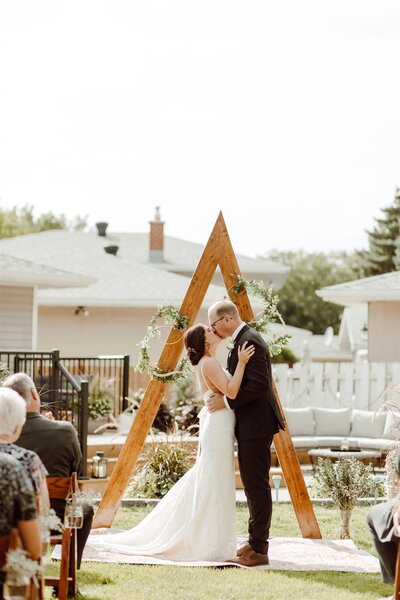 Regina, SK  intimate backyard wedding