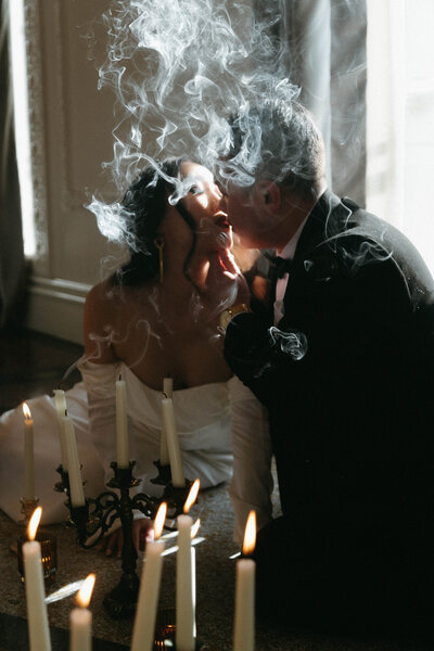 Luxury moody timeless engagement portraits 