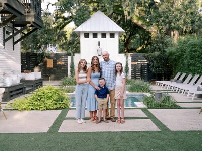 Family photos taken at The Roost Boutique Hotel in Ocean Springs, Mississippi.