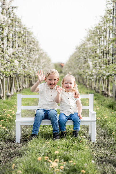 Fotografie in de bloesem kinderen