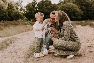 Familie fotoshoot op de heide