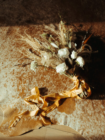 Boho bridal bouquet with dried flowers
