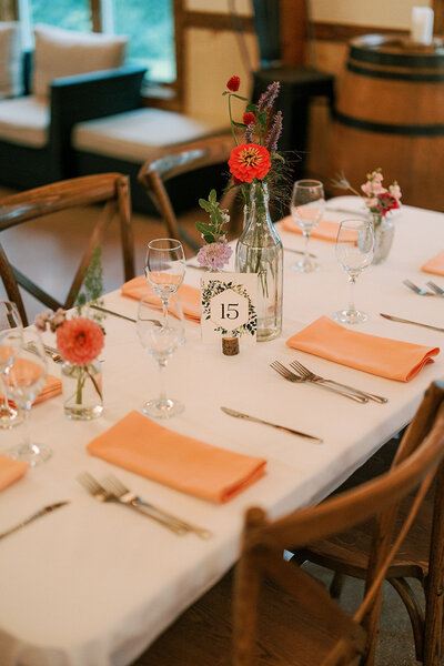 table setting wedding reception at the barnwood events in madison, winconsin.