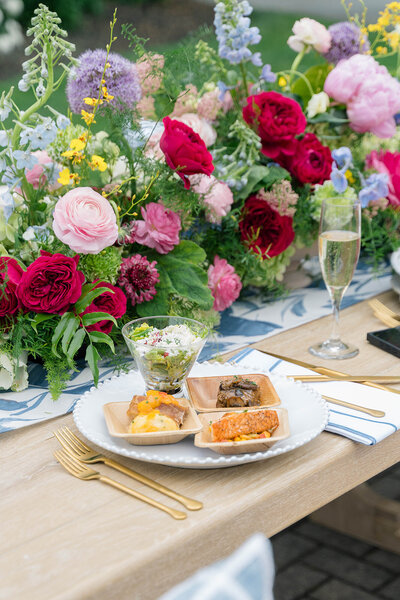 Bride in beautiful wedding courtyard