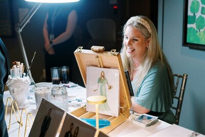A bride and groom share a fun kiss on the dance floor in Cleveland Ohio