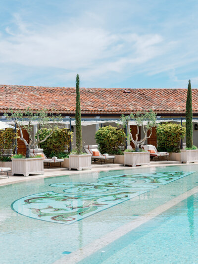 Design, second swimming pool, Airelles Château de la Messardière