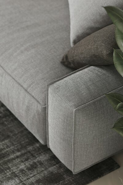 Gray couch with dark gray pillow