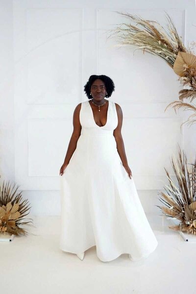 Convertible 2 in 1 wedding dress - plus size wedding dress designer