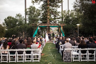 Outdoor wedding ceremony at the Fullerton Community Center