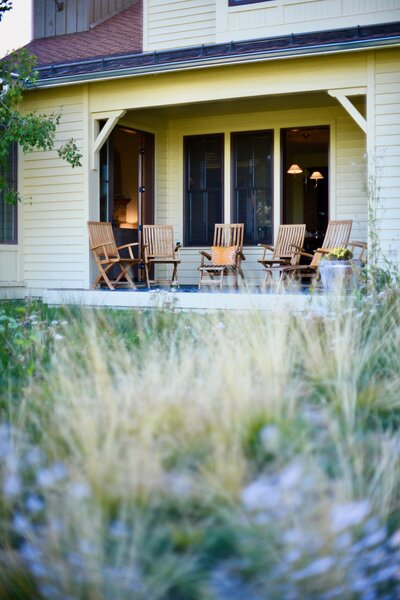 Exterior of Pyramid Peak Adventure House, a luxury vacation rental in Mammoth Lakes, showcasing beautiful mountain views.