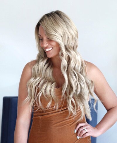 Ashley Pollard Hair Studio Natural Beaded Row Extensions Hair Color Blonde Balayage Alamo CA California1