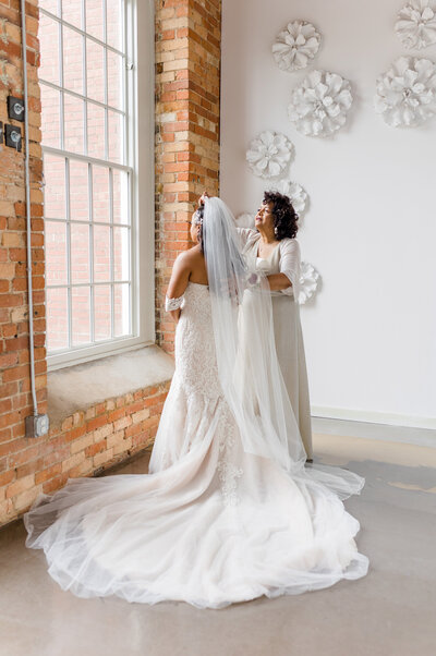 Bride's dress and flowers