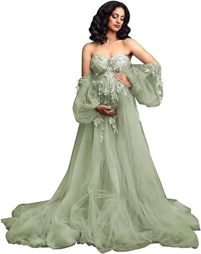 Lace Tulle Maternity Dress