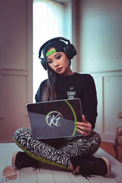 Kimmy Tran Designs on Laptop