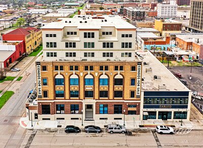 Exterior of the historic Behrens building in downtown Waco, TX