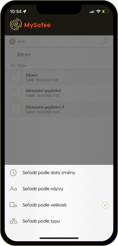 mobilní aplikace mysafee