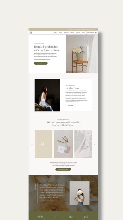 Grand Boulevard Showit website template for wedding photographers