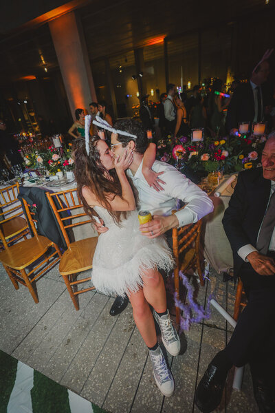 florida-bride-groom-kissing-reception
