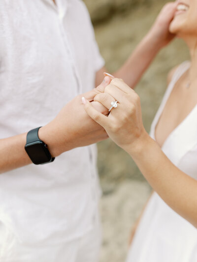 Laguna Beach engagement photographer capturing emotional reaction to proposal
