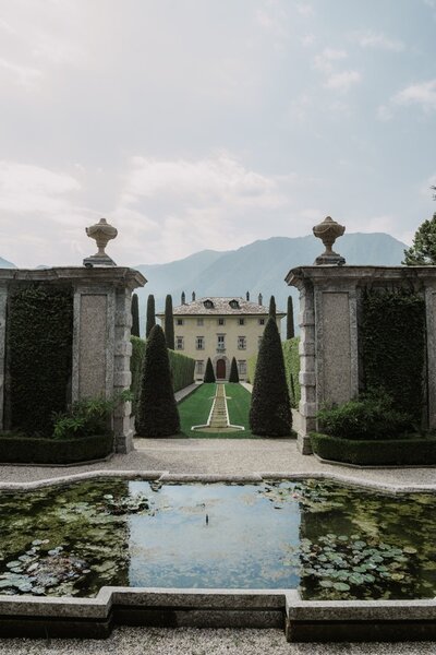 Garden view of Luxury destination wedding Villa Balbiano at Lake Como