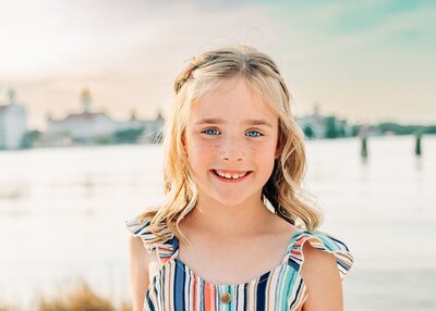 Portrait of little girl at the beach of Disney's Polynesian resort
