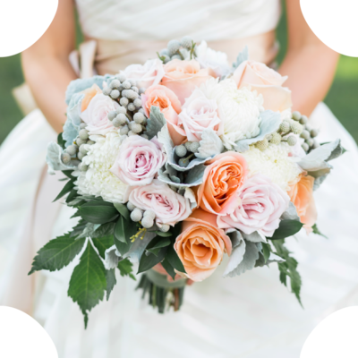 Romantic bridal bouquet with an organic style by Blue Moon Florist