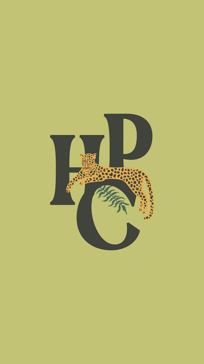 HPC monogram mark with a leopard