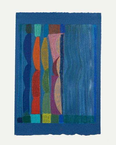 'Openness' by Anna Kunz – a monotype with hand coloring on kozo paper, measuring 24 1/2 x 17 1/8 inches.