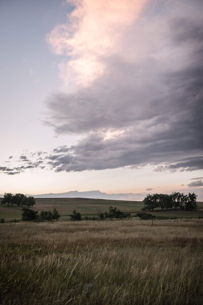 sunset at wedding in Casper, Wyoming