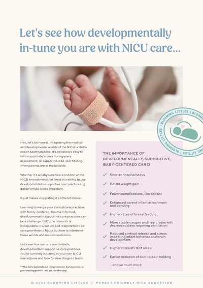 NICU developmental care