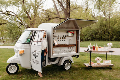 Milwaukee beverage truck rental setup for outdoor party with cocktails