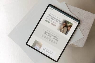Showit Template for Therapists (Stacey Mockup) 