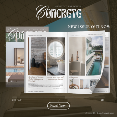 Branded social media template for Concrete Architectural Design featuring strong, industrial visuals and contemporary design for digital marketing.
