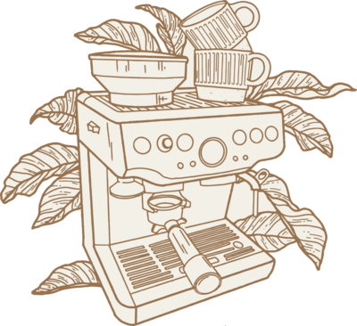 hand illustrated espresso machine