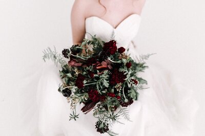 Boston Florist, Prose Florals, deep and moody wedding bouquet design
