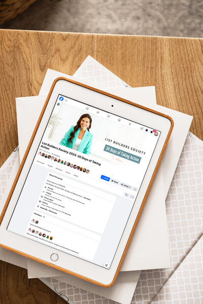 Ipad mockup of LBS private facebook group