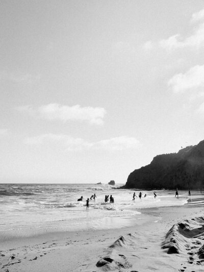 Black And White Sea Shore