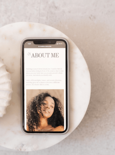 iphone with a website on the screen