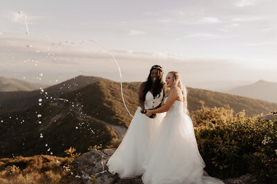 groom dipping bride